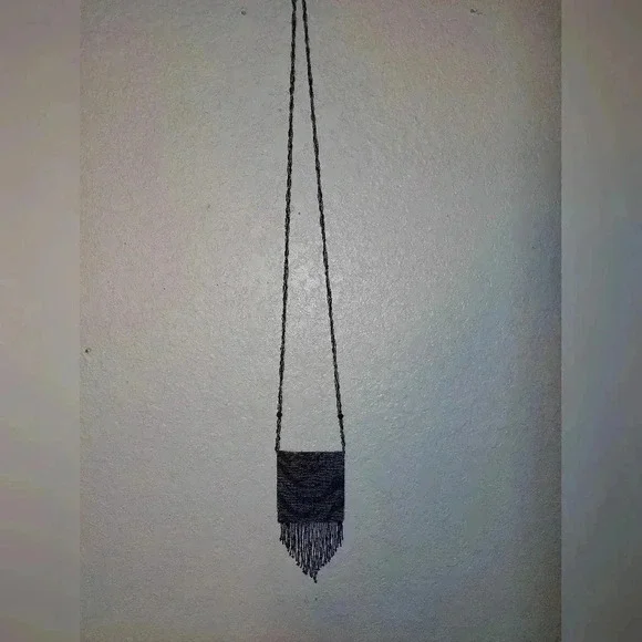 Vintage Zebra Print Full Beaded Evening Crossbody Fringe Small Bag - Picture 3 of 9